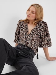 Accessorize Animal Puff Sleeve 100% Cotton Blouse - Image 2 of 4