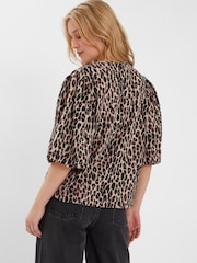 Accessorize Animal Puff Sleeve 100% Cotton Blouse - Image 3 of 4
