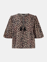 Accessorize Animal Puff Sleeve 100% Cotton Blouse - Image 4 of 4