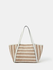 Accessorize Natural Mixed Weave Shoulder Bag - Image 1 of 2