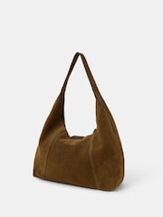 Accessorize Tan Brown Large Suede Shoulder Bag - Image 1 of 2