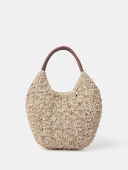 Accessorize Natural Raffia Scoop Shoulder Bag - Image 1 of 2