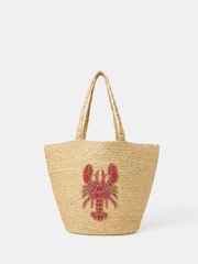 Accessorize Lobster Jute Beach Bag - Image 1 of 2