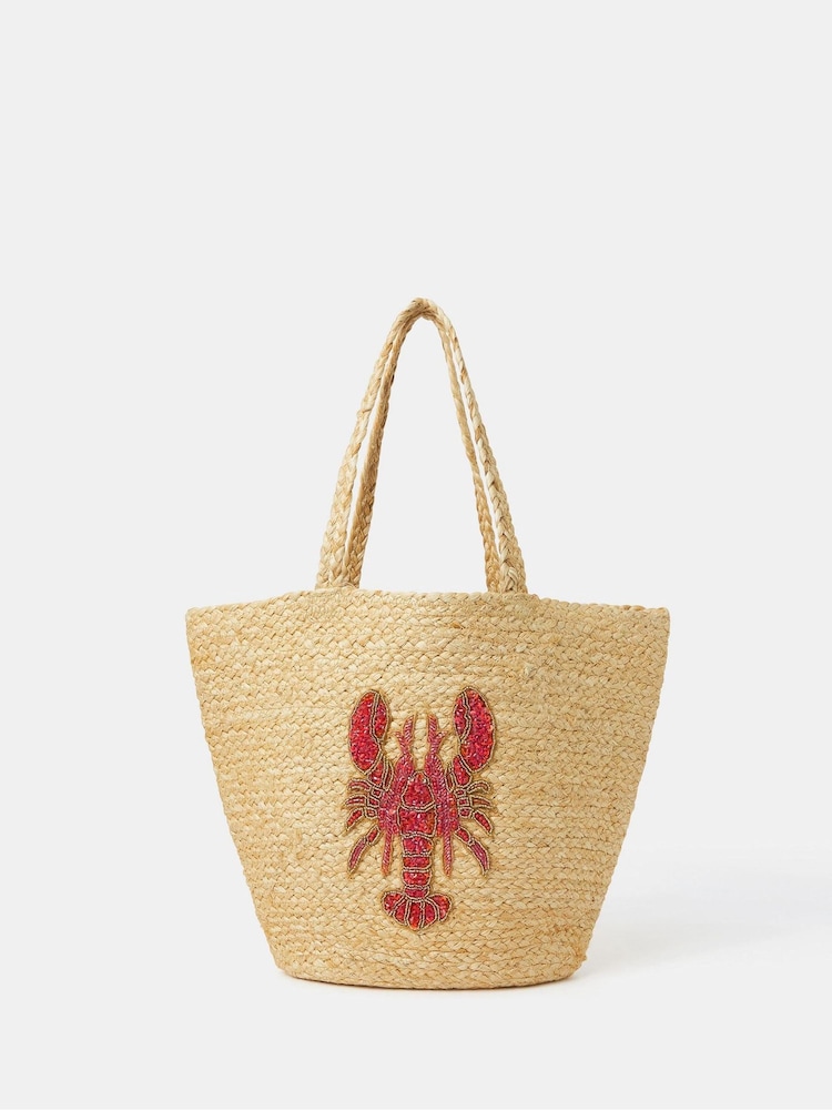 Accessorize Lobster Jute Beach Bag - Image 1 of 2
