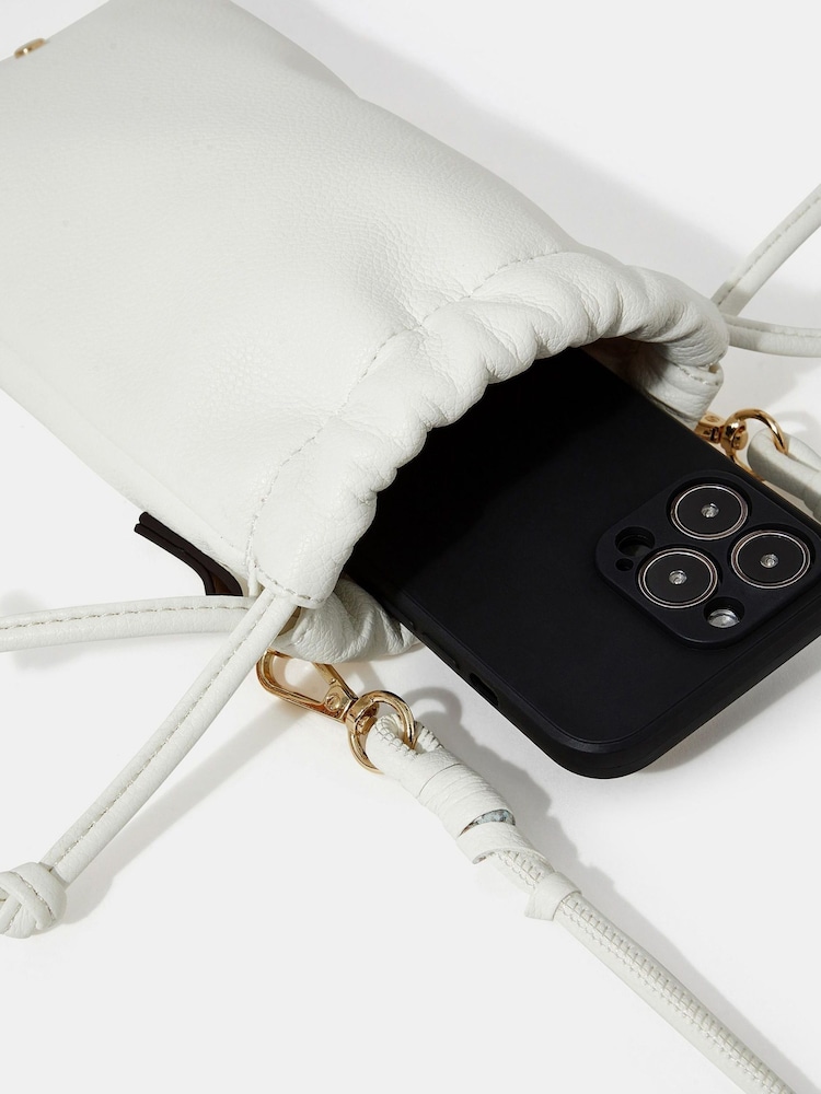 Accessorize White Drawstring Phone Bag - Image 3 of 3