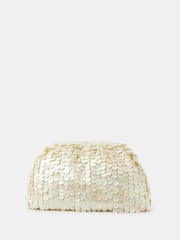 Accessorize Cream Pearl Shell Embellished Clutch Bag - Image 1 of 1