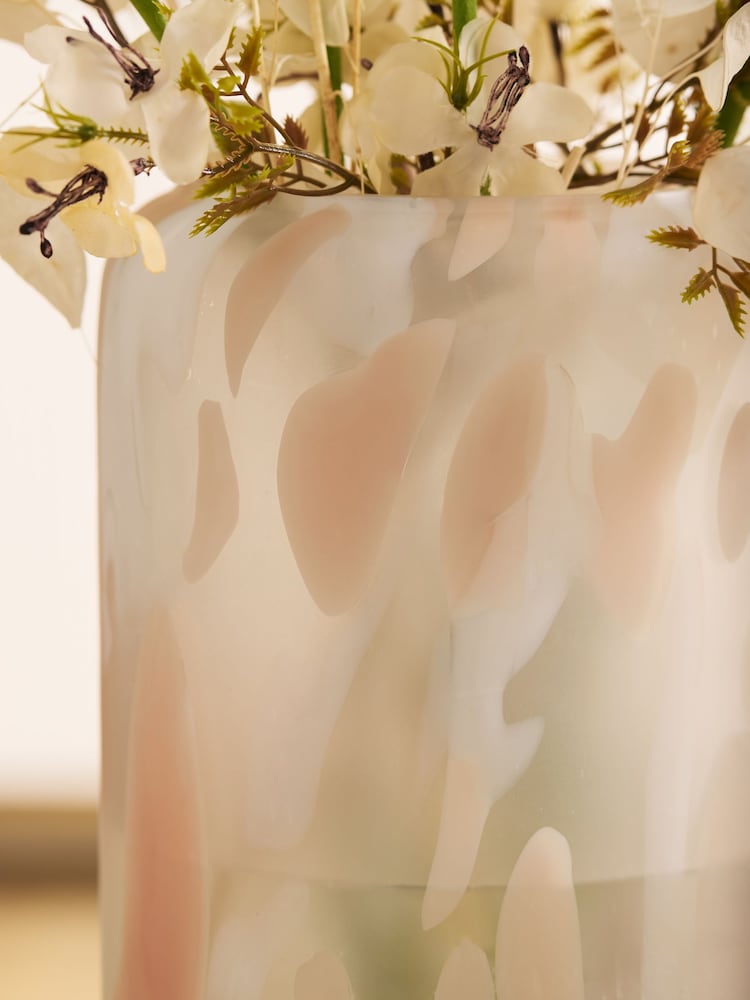 Natural Frosted Confetti Glass Vase - Image 2 of 3