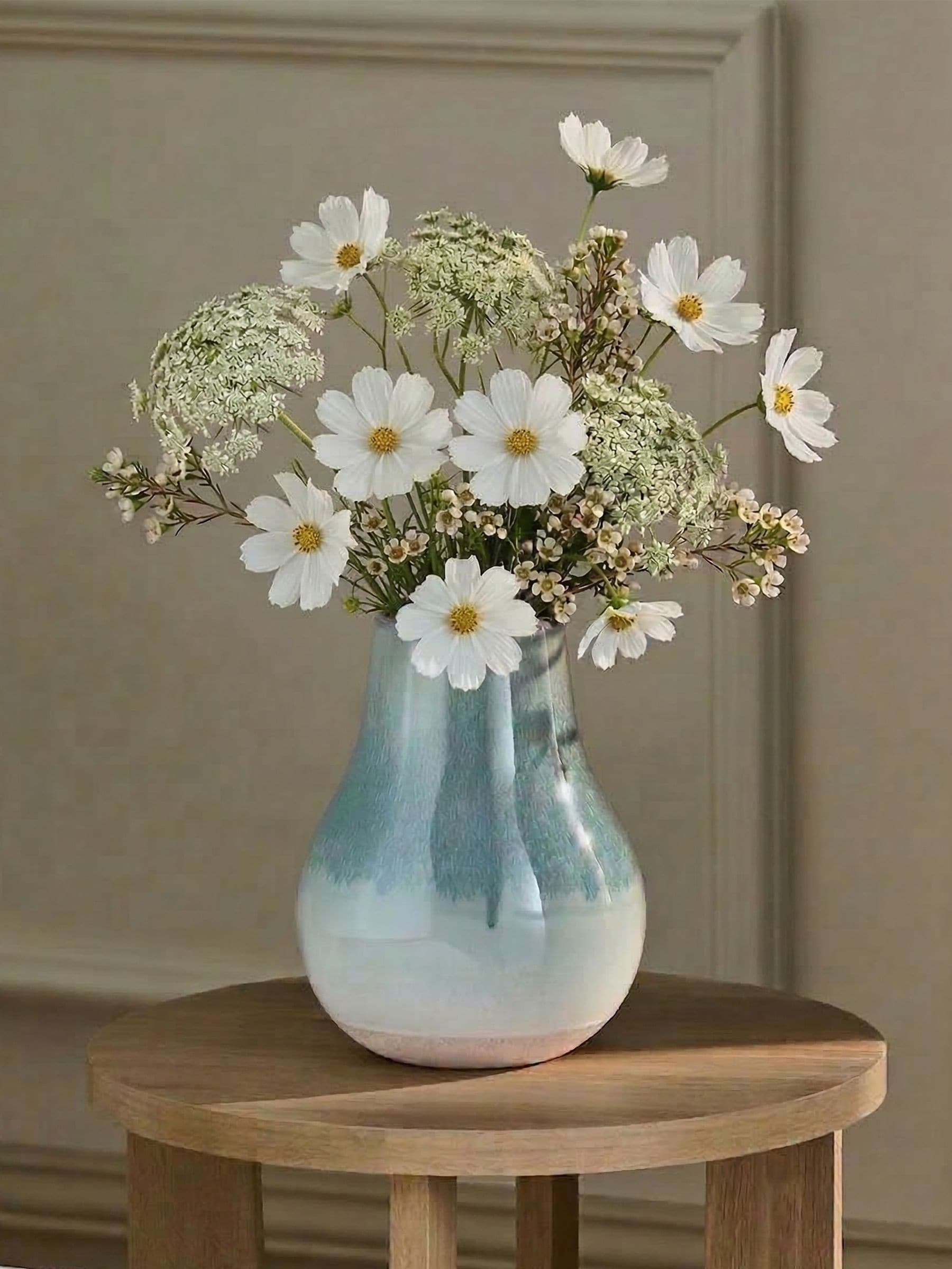 Buy Blue Reactive Glaze Medium Ceramic Vase from Next USA
