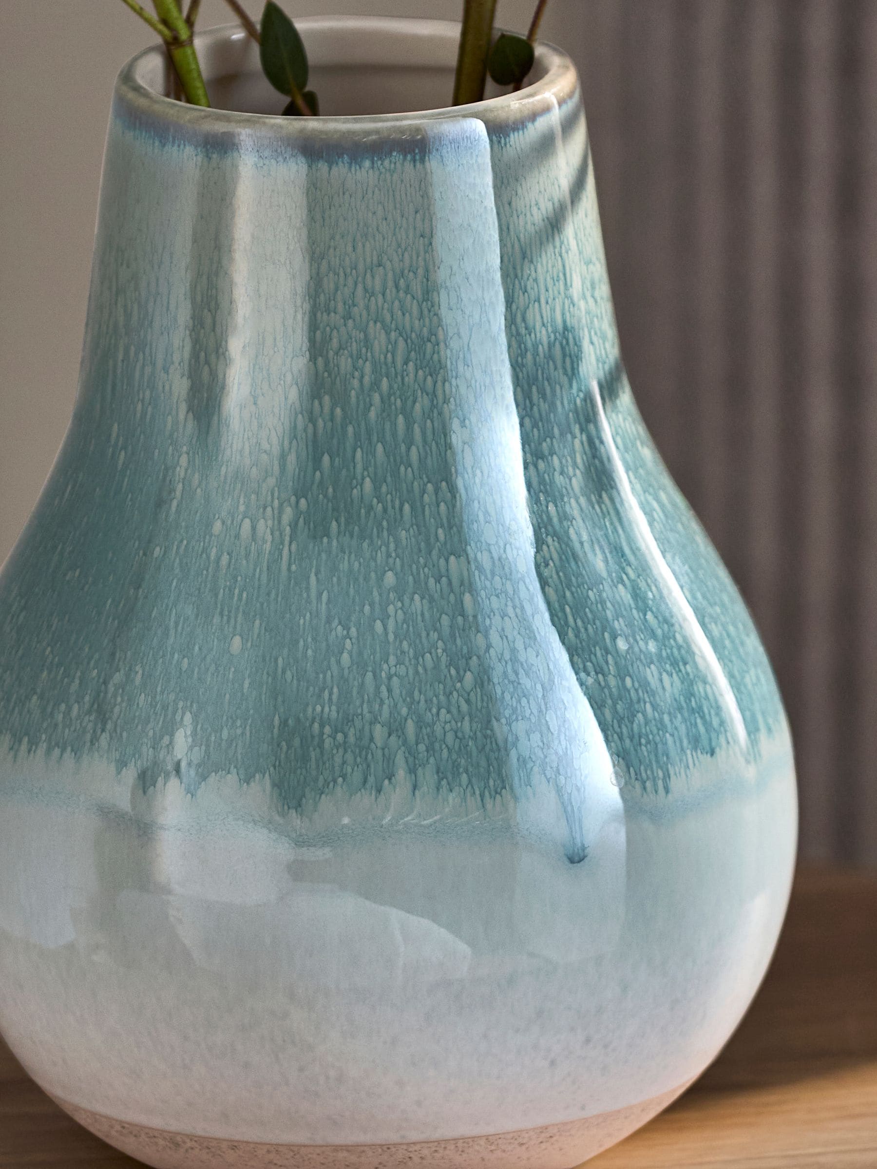 Buy Blue Reactive Glaze Medium Ceramic Vase from Next USA