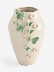 Cream Ceramic 3D Butterfly Vase - Image 3 of 3