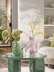 Pink Reactive Glaze Petal Shaped Ceramic Vase - Image 3 of 5