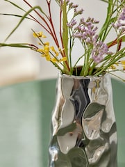 Chrome Contemporary Ceramic Bud Vase - Image 2 of 3