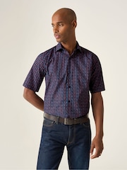 Skopes Blue Circle Print 100% Cotton Short Sleeve Regular Fit Shirt - Image 1 of 5