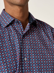 Skopes Blue Circle Print 100% Cotton Short Sleeve Regular Fit Shirt - Image 3 of 5