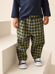 Navy Gingham Barrel Pull On Trousers (3mths-7yrs) - Image 1 of 8