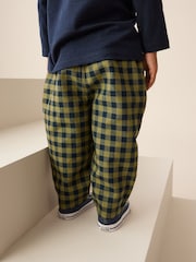 Navy Gingham Barrel Pull On Trousers (3mths-7yrs) - Image 4 of 8