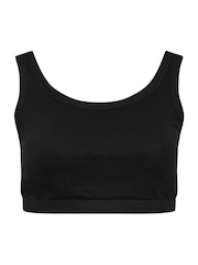 Yours Curve Black Ribbed Crop Tops 2 Pack Bra - Image 4 of 5