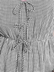 Yours Curve Blue Gingham Tie Front Top - Image 5 of 6