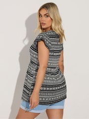 Yours Curve Black Cut About Smock Blouse - Image 3 of 9