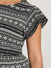 Yours Curve Black Cut About Smock Blouse - Image 4 of 9