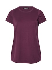 Yours Curve Natural Core Basic Short Sleeve Shorts 3 Pack T-shirts - Image 8 of 13