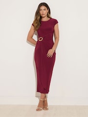 Long Tall Sally Purple Drape Buckle Midaxi Dress - Image 1 of 5