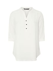 Natural - Yours Curve Half Placket Ribbed Blouse - Image 5 of 5