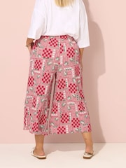 Yours Curve Pink Crinkle Midaxi Culottes - Image 3 of 5