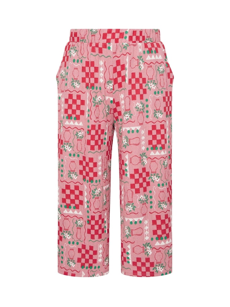 Yours Curve Pink Crinkle Midaxi Culottes - Image 5 of 5
