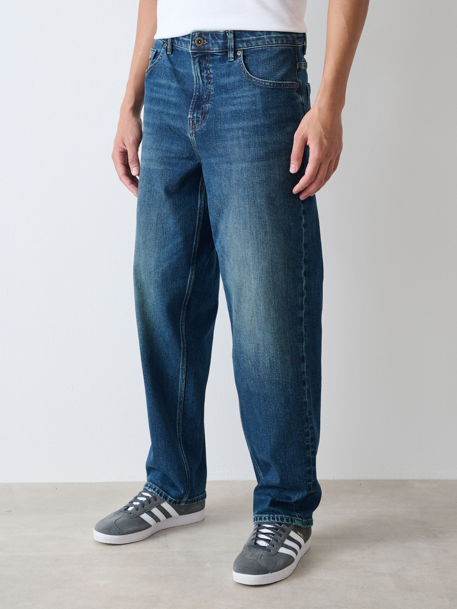 Buy Mid Blue Relaxed Fit Authentic Stretch Denim Jeans from Next USA