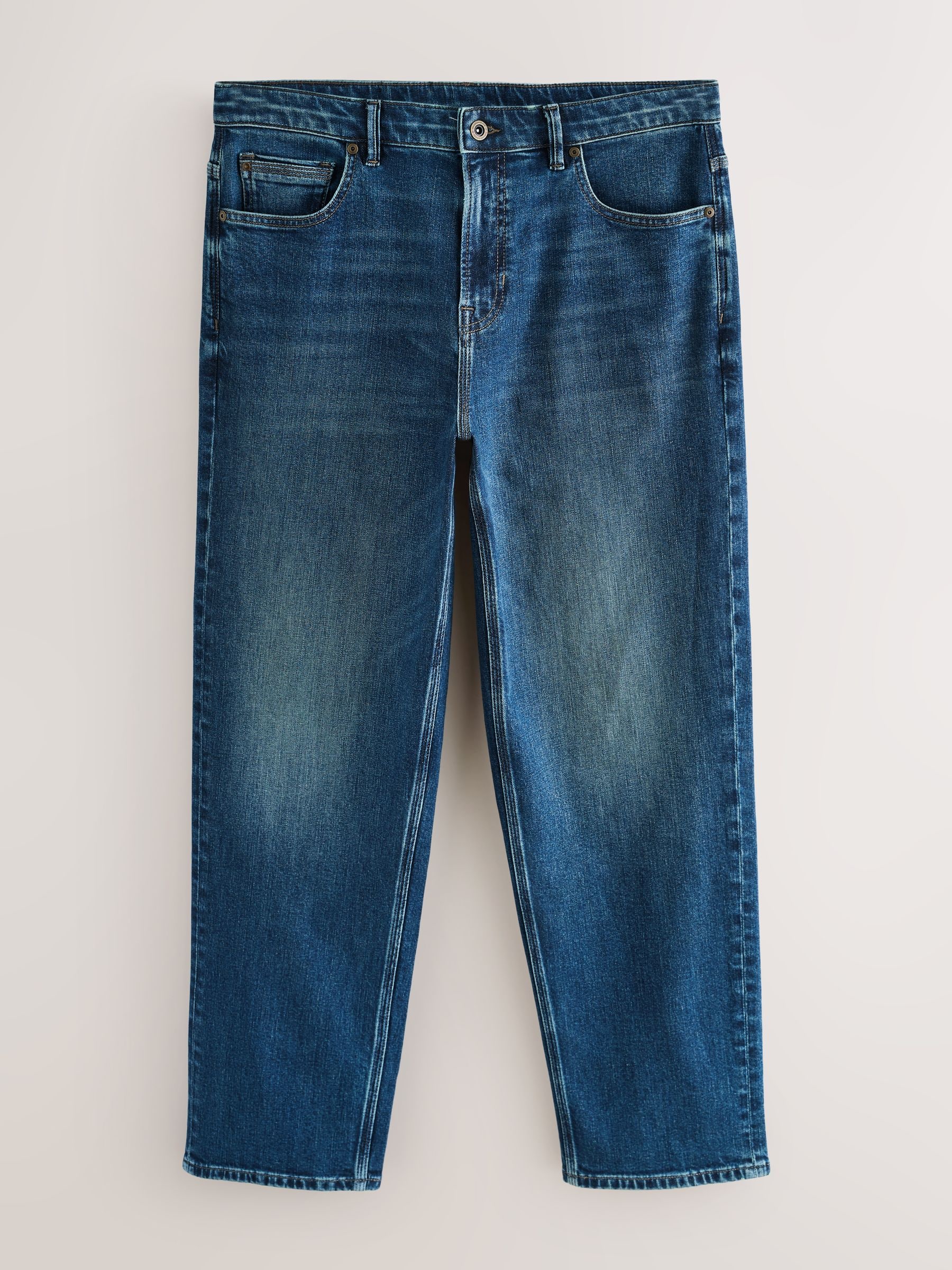 Buy Mid Blue Relaxed Fit Authentic Stretch Denim Jeans from Next USA