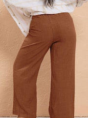 Yours Curve Brown Look Skinny Waist Trousers - Image 3 of 5