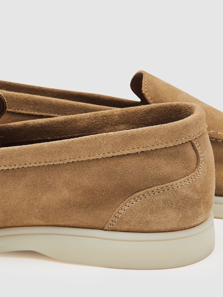 Reiss Stone Kason Suede Slip-On Loafers - Image 4 of 4