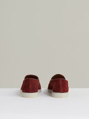 Reiss Maroon Red Harrison Suede Tassel Loafers - Image 4 of 6