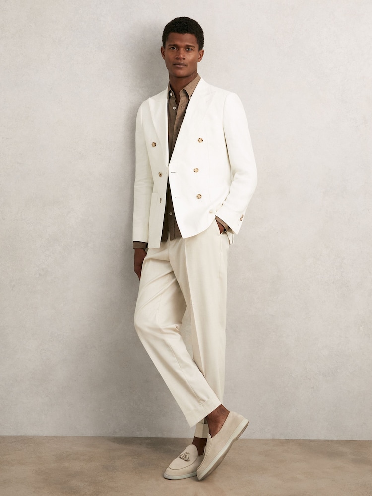 Reiss Light Stone Harrison Suede Tassel Loafers - Image 2 of 5