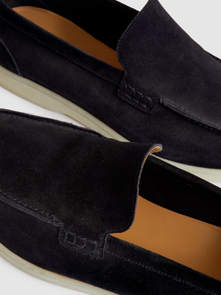 Reiss Navy Kason Suede Slip-On Loafer - Image 6 of 6