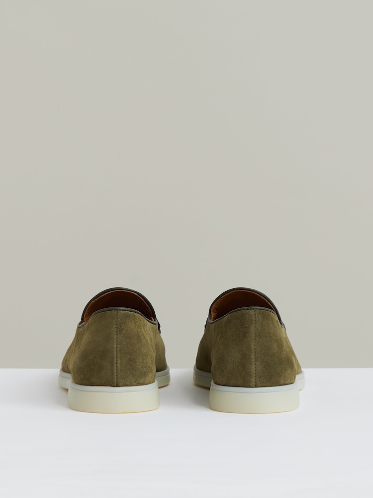 Reiss Moss Green Harrison Suede Tassel Loafers - Image 5 of 5