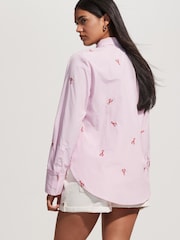 Pink/White Stripe Lobster Embroidered Long Sleeve Shirt - Image 3 of 5