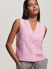 Pink Broderie Waistcoat - Image 1 of 7