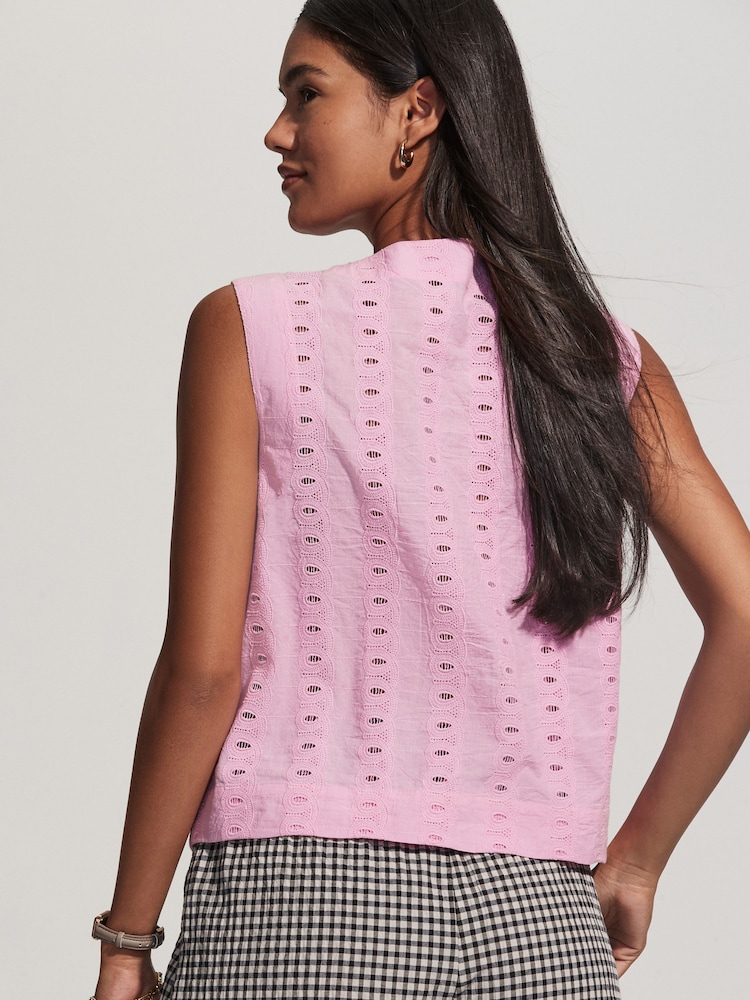 Pink Broderie Waistcoat - Image 2 of 7