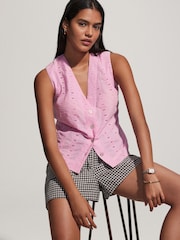 Pink Broderie Waistcoat - Image 3 of 7