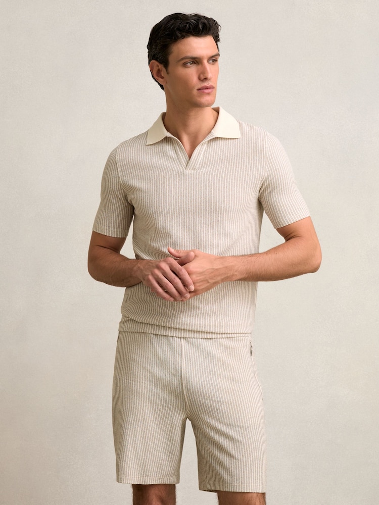 Reiss Ecru/Taupe Brown Harvey Shorts - Image 1 of 7