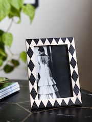 Rockett St George Black/Cream Harlequin Photo Frame - Image 1 of 5