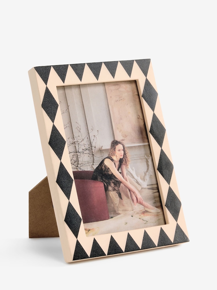 Rockett St George Black/Cream Harlequin Photo Frame - Image 2 of 5