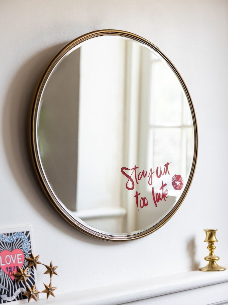 Buy Rockett St George Red Lipstick Rock and Roll Round Mirror from the ...