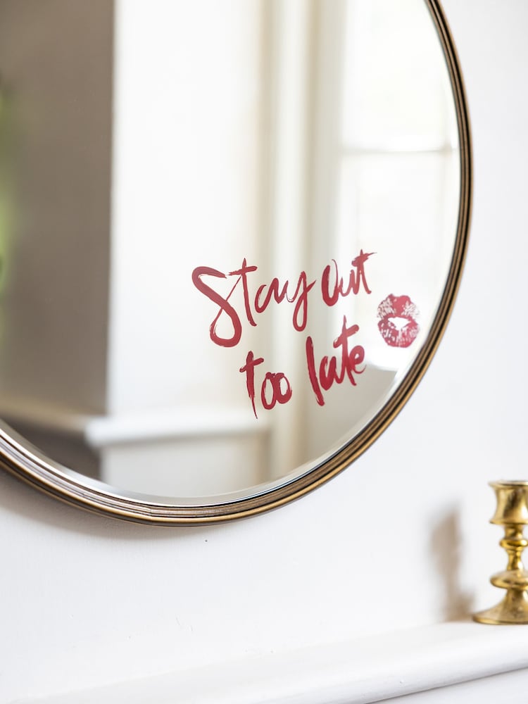 Buy Rockett St George Red Lipstick Rock and Roll Round Mirror from the ...