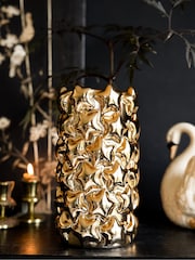 Rockett St George Gold Embossed Stars Vase - Image 3 of 5