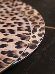 Rockett St George Set of 4 Leopard Love Wipe Clean Placemats - Image 3 of 3