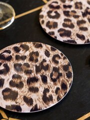 Rockett St George Set of 3 Leopard Love Wipe Clean Coasters - Image 3 of 4