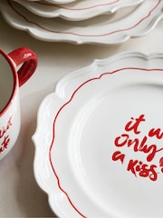 Rockett St George Set of 4 Red/Cream Lipstick Side Plates - Image 3 of 6